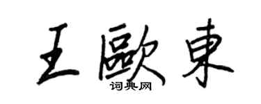 王正良王欧东行书个性签名怎么写
