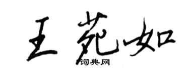 王正良王苑如行书个性签名怎么写