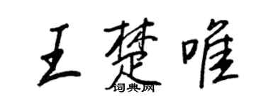 王正良王楚唯行书个性签名怎么写