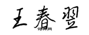 王正良王春翌行书个性签名怎么写