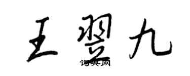 王正良王翌九行书个性签名怎么写