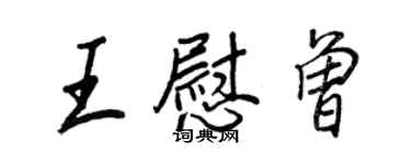 王正良王慰曾行书个性签名怎么写
