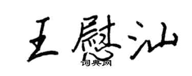 王正良王慰汕行书个性签名怎么写