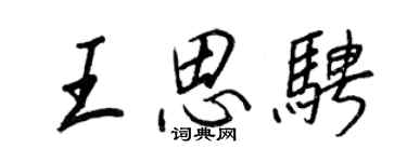王正良王思骋行书个性签名怎么写
