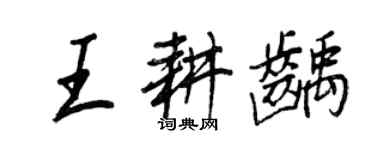 王正良王耕龋行书个性签名怎么写