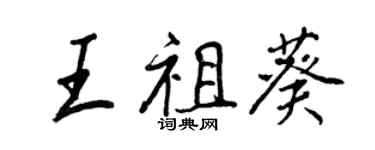 王正良王祖葵行书个性签名怎么写