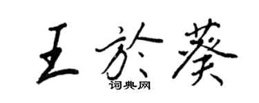 王正良王于葵行书个性签名怎么写
