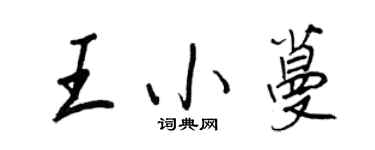 王正良王小蔓行书个性签名怎么写