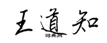 王正良王道知行书个性签名怎么写