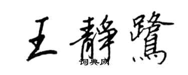 王正良王静鹭行书个性签名怎么写