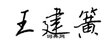 王正良王建簧行书个性签名怎么写