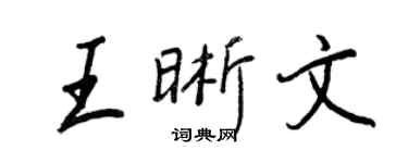 王正良王晰文行书个性签名怎么写