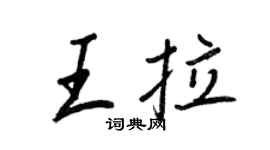王正良王拉行书个性签名怎么写