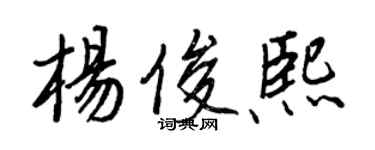 王正良杨俊熙行书个性签名怎么写