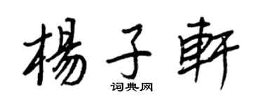 王正良杨子轩行书个性签名怎么写