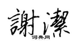 王正良谢洁行书个性签名怎么写