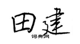 王正良田建行书个性签名怎么写