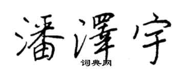 王正良潘泽宇行书个性签名怎么写