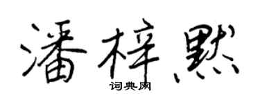 王正良潘梓默行书个性签名怎么写