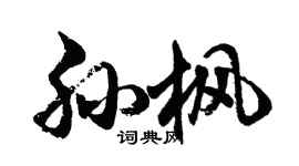 胡问遂孙枫行书个性签名怎么写