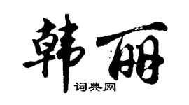 胡问遂韩丽行书个性签名怎么写