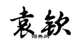 胡问遂袁钦行书个性签名怎么写