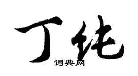 胡问遂丁纯行书个性签名怎么写
