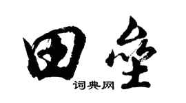 胡问遂田垒行书个性签名怎么写