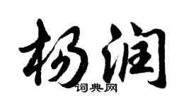 胡问遂杨润行书个性签名怎么写
