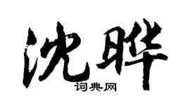 胡问遂沈晔行书个性签名怎么写