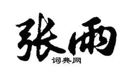 胡问遂张雨行书个性签名怎么写