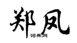 胡问遂郑凤行书个性签名怎么写
