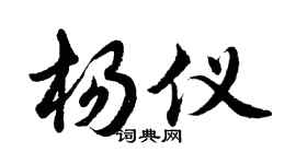 胡问遂杨仪行书个性签名怎么写