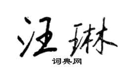 王正良汪琳行书个性签名怎么写