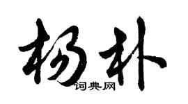 胡问遂杨朴行书个性签名怎么写