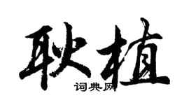 胡问遂耿植行书个性签名怎么写