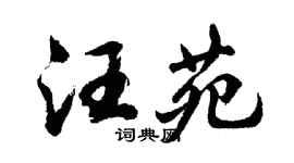 胡问遂汪苑行书个性签名怎么写