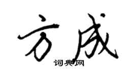 王正良方成行书个性签名怎么写