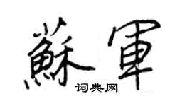 王正良苏军行书个性签名怎么写