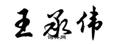 胡问遂王承伟行书个性签名怎么写