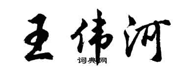 胡问遂王伟河行书个性签名怎么写