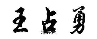 胡问遂王占勇行书个性签名怎么写