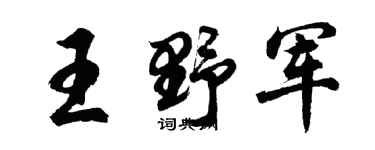 胡问遂王野军行书个性签名怎么写