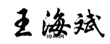 胡问遂王海斌行书个性签名怎么写