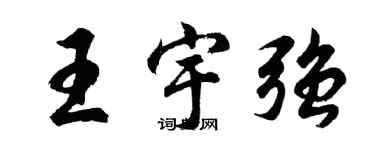 胡问遂王宇强行书个性签名怎么写