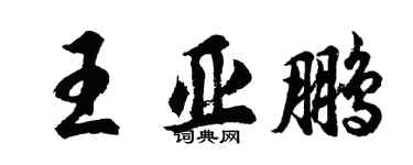 胡问遂王亚鹏行书个性签名怎么写