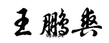 胡问遂王鹏爽行书个性签名怎么写