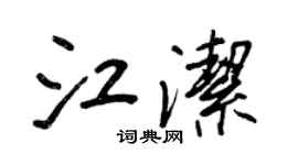 王正良江洁行书个性签名怎么写
