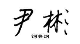 王正良尹彬行书个性签名怎么写