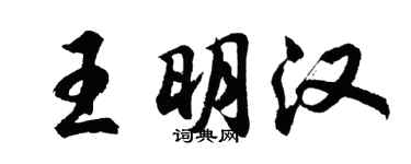 胡问遂王明汉行书个性签名怎么写